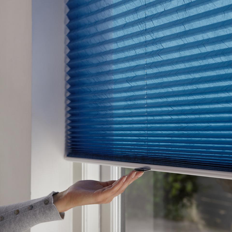 plisse luxaflex blauw